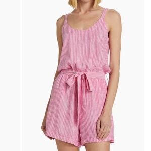NWT Splendid  Destiny Pink and White Striped Romper SIZE S